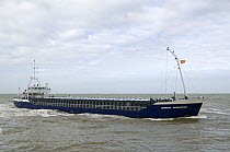 Cargo ship on the North Sea, Belgium. March 2008.