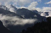 Mountain scenery around Thanggu and Chopta valley in North Sikkim, Himalayas, Thanggu, Sikkim, India