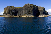 Basalt rock formations and caves on the Isle of Staffa, Inner Hebrides, Scotland, UK