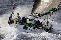 60ft monohull Imoca "Akena Verandas", skippered by Arnaud Boissieres, during single-handed Vendee Globe race 2008/2009, 22 September 2008