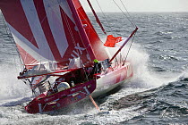 Monohull Imoca Open 60ft "VM Materiaux", skippered by Jean le Cam during Vendee Globe race 2008-2009, October 2008.