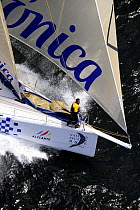 "Telefonica Blue" finishing fifth on leg one of the 10th Volvo Ocean Race 2008-2009, Cape Town, November 2008. For EDITORIAL USE only.