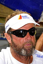 Jonathan Swain (RSA) of "Telefonica Blue", after finishing fifth on leg one of the 10th Volvo Ocean Race 2008-2009, Cape Town, November 2008. For EDITORIAL USE only.