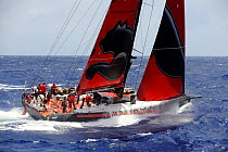 "Puma" rounds the Brazilian island of Fernando de Noronha, during the 10th Volvo Ocean Race (2008-2009), October 23rd 2008. For EDITORIAL USE only.