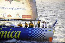 "Telefonica Blue" rounds the Brazilian island of Fernando de Noronha, during the 10th Volvo Ocean Race (2008-2009), October 23rd 2008. For EDITORIAL USE only.