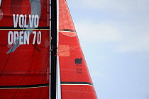 Close up of "Puma" sail as she rounds the Brazilian island of Fernando de Noronha, during the 10th Volvo Ocean Race (2008-2009), October 23rd 2008. For EDITORIAL USE only.