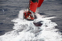 "Puma" reaching over 25 knots just a few hours after leaving Alicante, Spain, on leg one of the 10th Volvo Ocean Race 2008-2009, October 2008. For EDITORIAL USE only.