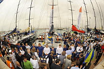 "Ericsson" crew members meet the King of Spain before they leave the Race Village dock in Alicante, Spain, for leg one of the 10th Volvo Ocean Race, October 2008. For EDITORIAL USE only.