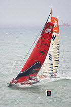 "Ericsson 3" and "Puma" rounding the windward mark at the start of leg one of the 10th Volvo Ocean Race in Alicante, Spain, October 2008. For EDITORIAL USE only.
