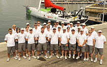 The "Green Dragon" team, skippered by Ian Walker from Great Britain, lined up infront of their yacht before the start of the 10th Volvo Ocean Race 2008-2009, Alicante, Spain. For EDITORIAL USE only.