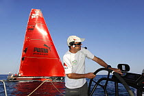 "Green Dragon" skipper and "Puma" (background) in-port race training in Alicante, Spain, for the 10th Volvo Ocean Race 2008-2009. For EDITORIAL USE only.
