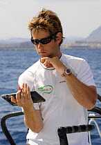 "Green Dragon" Navigator Ian Moore during in-port race training in Alicante, Spain, for the 10th Volvo Ocean Race 2008-2009. For EDITORIAL USE only.