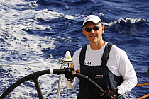 "Team Russia" helmsman Stig Westergaard during in-port race training in Alicante, Spain, for the 10th Volvo Ocean Race 2008-2009. For EDITORIAL USE only.