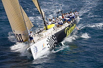 "Telefonica Black" during in-port race training in Alicante, Spain, for the 10th Volvo Ocean Race 2008-2009. For EDITORIAL USE only.
