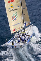 "Telefonica Blue" during practice race for first in-port race in Alicante, Spain. 10th Volvo Ocean Race 2008-2009. For EDITORIAL USE only.