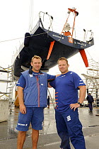 Team Ericsson navigator Jules Salter with onboard media crew brother Guy in Alicante, Spain before 10th Volvo Ocean Race 2008-2009. For EDITORIAL USE only.