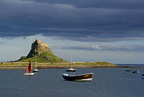 The Harbour and castle at Lindisfarne (Holy Island), Northumberland, UK. September 2008