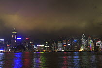 Victoria Harbour at night, Hong Kong, China