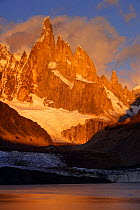 Cerro Torre peak (3102 m), glacier and lagoon in Los Glaciares National Park, Andes, Patagonia, Argentina