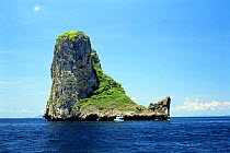 One of many limestone towers that are to be seen in the area to the south east of Phuket island in the Anderman Sea, Thailand.