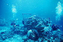 Truck from the wreck of The Bluebelt, a cargo ship owned and operated by Ahmed Mohammed Baaboud of Jeddah, Saudi Arabia. Sunk 5th December 1977