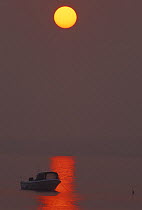 Sun rising over Lower Makonikey, Martha's Vineyard, Cape Cod, Massachusetts, USA