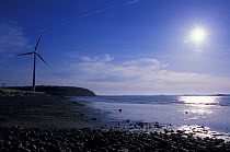 Wind Turbine on the coast, Hull, Massachusetts.