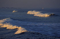 Large waves and surf created by Hurricane Felix, Marginal Way, Ogunquit, Maine, USA, September 2007