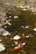 Canoe and kayak on the Ashuelot River, a tributary of the Connecticut River, Surry, New Hampshire, USA