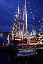 Yachts and ribs moored in the marina at Les Sables d'Olonne for the Vendee Globe 2008/2009. 6 November 2008.