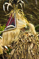 Dance performance by villagers in beautiful full masks, Ambrym Island, Vanuatu. Ambrym is famous for its tamtams (slit gong drums). It has also been called Black Island because of its dark volcanic so...