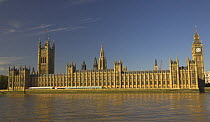 The Houses of Parliament, Big Ben and the River Thames, Westminster, London, England
