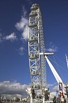 The London Eye Millenium Wheel, 443ft high, the biggest Ferris Wheel in Europe, it has become the most popular paid tourist attraction in the United Kingdom, London, UK