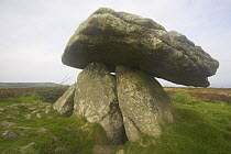 The Chun Quiot, a Neolithic burial chamber dating from 3500 BC, on open moorland, West Cornwall