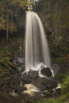 Melincourt falls in autumn, Brecon Beacons National Park, Powys, Wales, UK