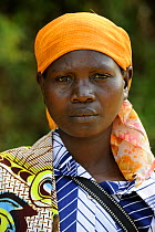 Portrait of a woman on the land, Rwanda, Africa, 2008