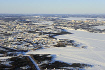 Aerial view of Yellowknife, mining city and capital of the diamont, Northwest Territories, Canada