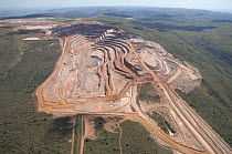 Aerial view of gold mine at Borda Sierra, Mato Groso State, Brazil.