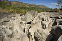 The Vale da Lua (Valley of the Moon), rock formations eroded by the waters of So Miguel River, at Chapada dos Veadeiros, near Alto Paraso de Gois town, Gois State, Central Brazil.