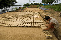 Small brick making factory on the margin of Branco River, near Caracaraí town, Roraima State, Northern Brazil.