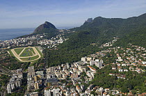 Aerial view of Botanical Garden and city of Rio de Janeiro, Rio de Janeiro State, Southeastern Brazil.