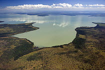 Aerial view of Ginebra Lake in the region of the great lakes of the Beni floodplains, Beni Department, Northeastern Bolivia.