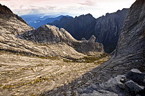 View into Low's Gully, from near the summit of Mt Kinabalu. Kinabalu Park, Sabah, Borneo, Malaysia