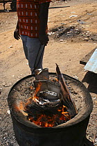 Smelting scrap aluminium, The Gambia, 2008
