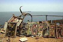 Artwork made from washed up and recycled rubbish, Ile de Gore, Senegal, 2008