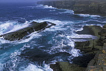 Strong waves at Yesnaby, The Orkney Isles, Scotland, UK