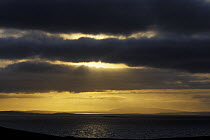 Sunset on Out Sketties, East of Shetland Islands, Scotland, UK