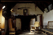Traditional interieur of Dunroness Croft House, South Mainland, Shetland Islands, Scotland, UK