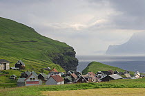 Gjogv village, Eysturoy Island, Faroe Islands, Denmark, North Atlantic