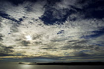 Dore Holm at sunset, Eshaness Peninsula, Mainland West, Shetland Islands, Scotland, UK